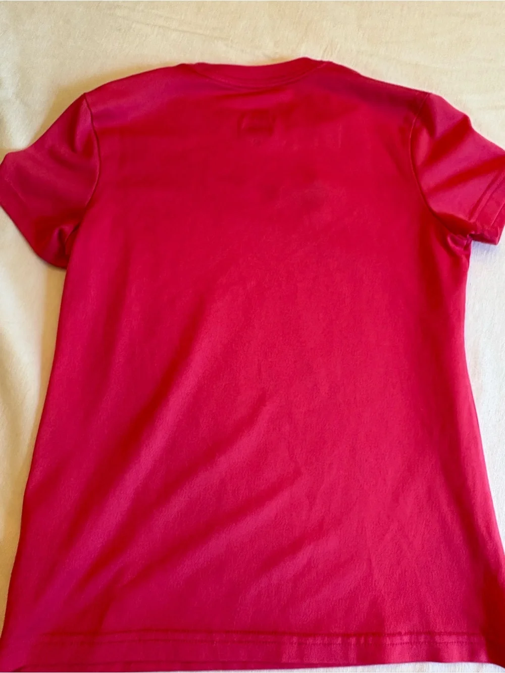 Nike Short Sleeve Tee in Bright Red with Navy Swoosh